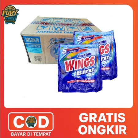 (1 Karton) Sabun Colek Wings Biru 1 Dus