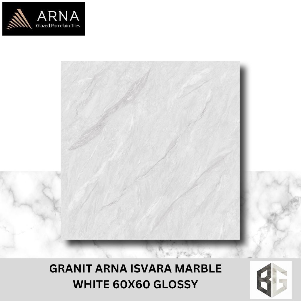 Granit Lantai Arna Isvara Marmer Marbel 60x60 Glossy Grey Dark Grey White Cream Motif Marmer