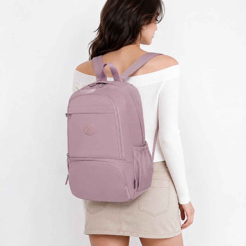 OPIOBAGS Tas Ransel Wanita Tas Laptop Kuliah Kerja Nylon Waterproof  Pioma Ostra