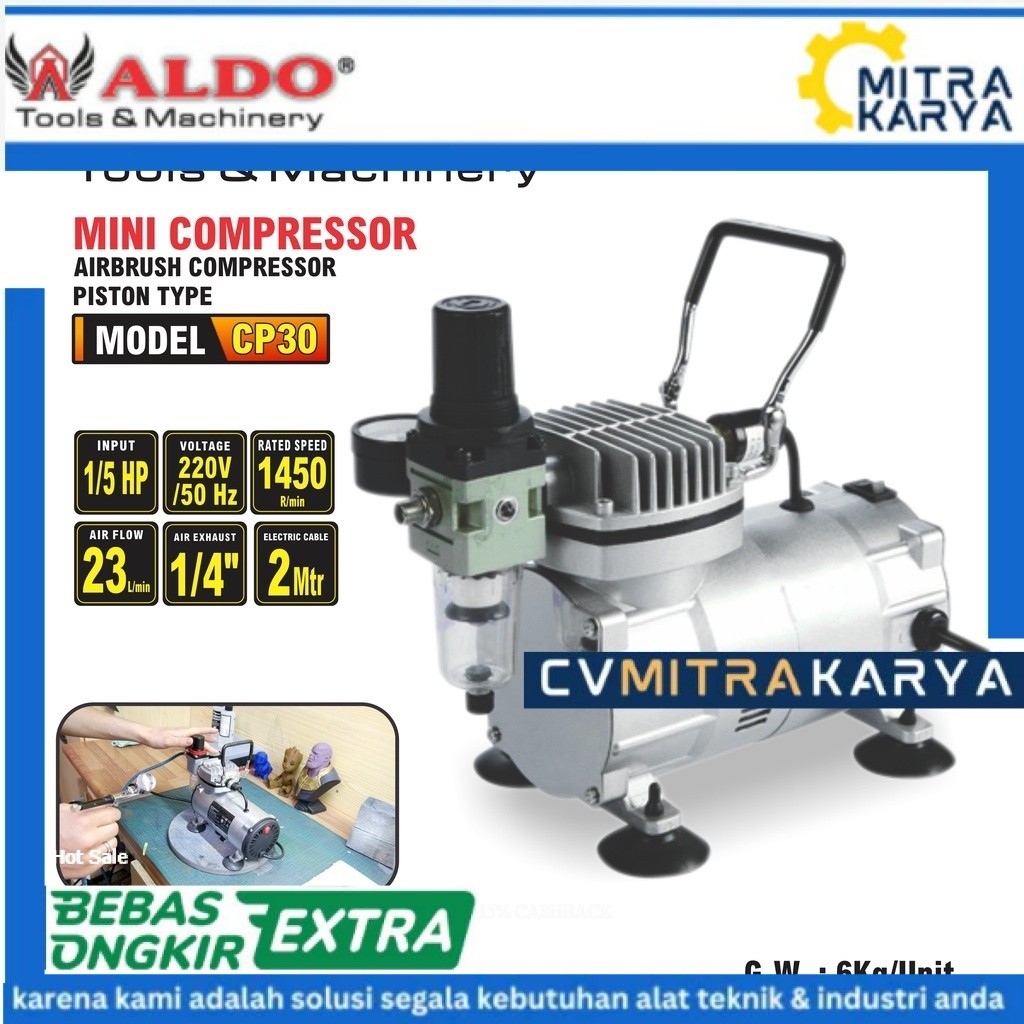 ALDO CP-30 Mini Compressor For Air Brush Mesin Kompresor Mini