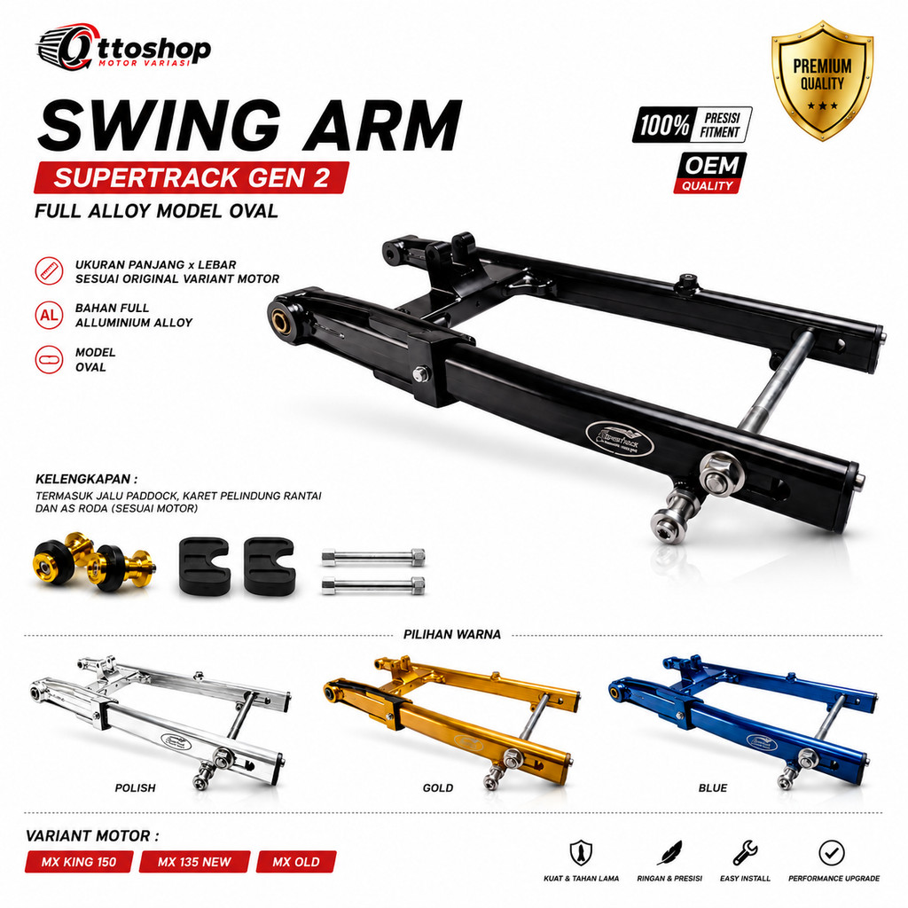 Swing Arm MX King 150 Jupiter MX 135 | Supertrack Gen 2 Full Alloy Oval