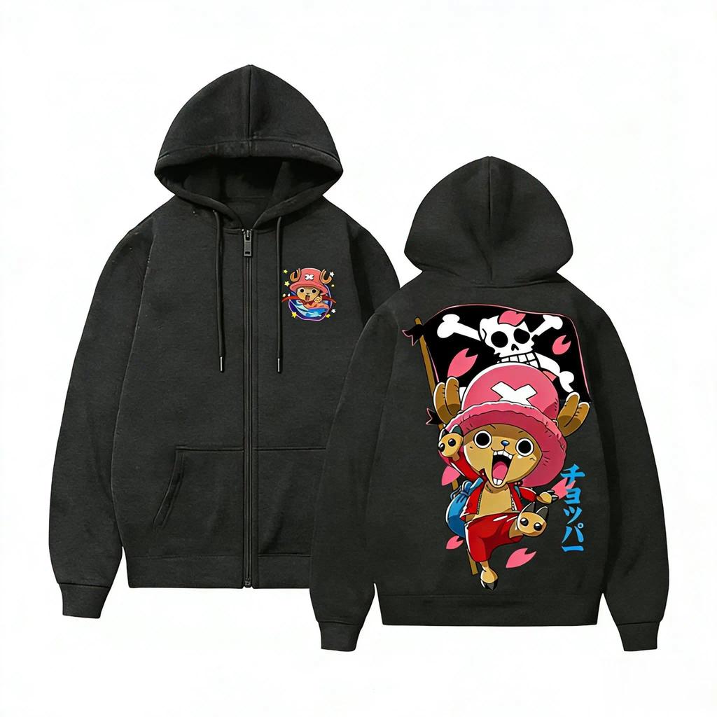 Jaket zipper One Piece Chopper Anime Hoodie Jacket