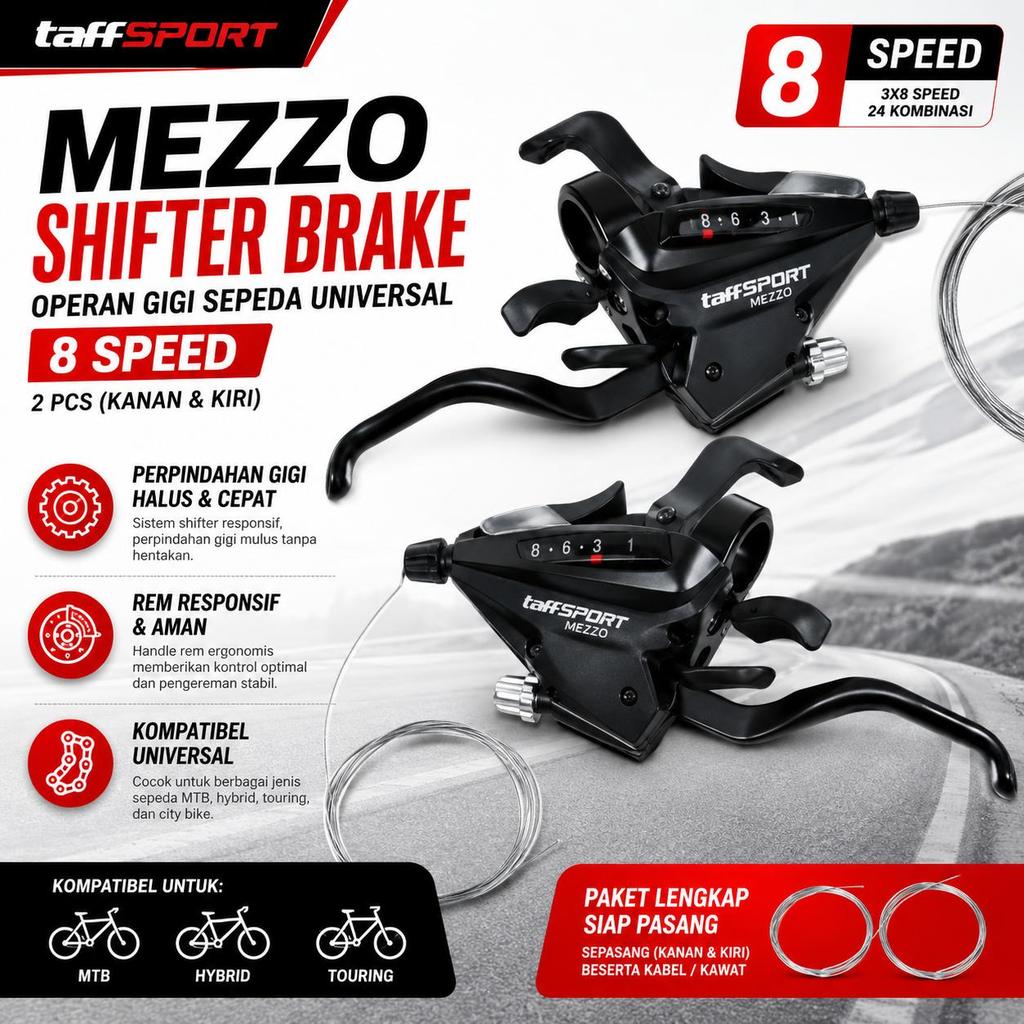 COD 2 Pcs Shifter V Brake Tuas Rem Dan Operan Pemindah Gigi Depan Belakang Sepeda 8 Dan 9 Speed Untu