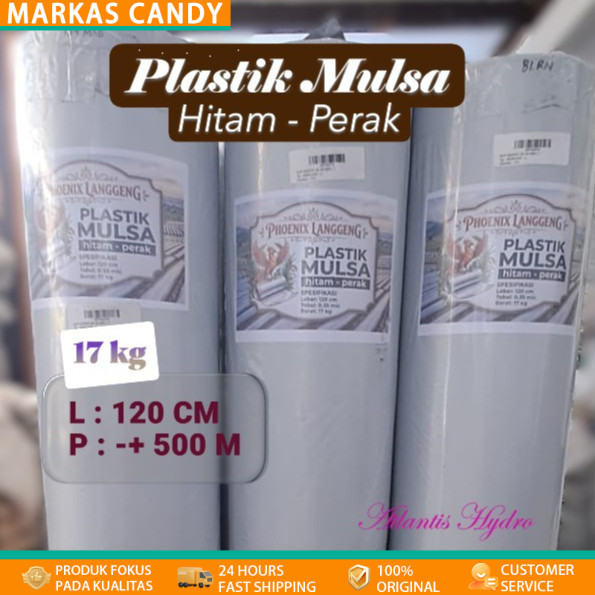 Plastik Mulsa Pertanian Hitam Perak L 1,2 M Panjang 500 M ( 1 Roll )