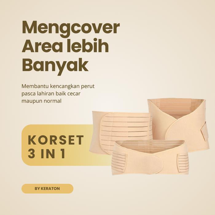 Korset Pasca Melahirkan Postpartum Korset 3 IN 1 Tubuh Ideal Kembali Perut Atas Bawah Pinggang Pingg