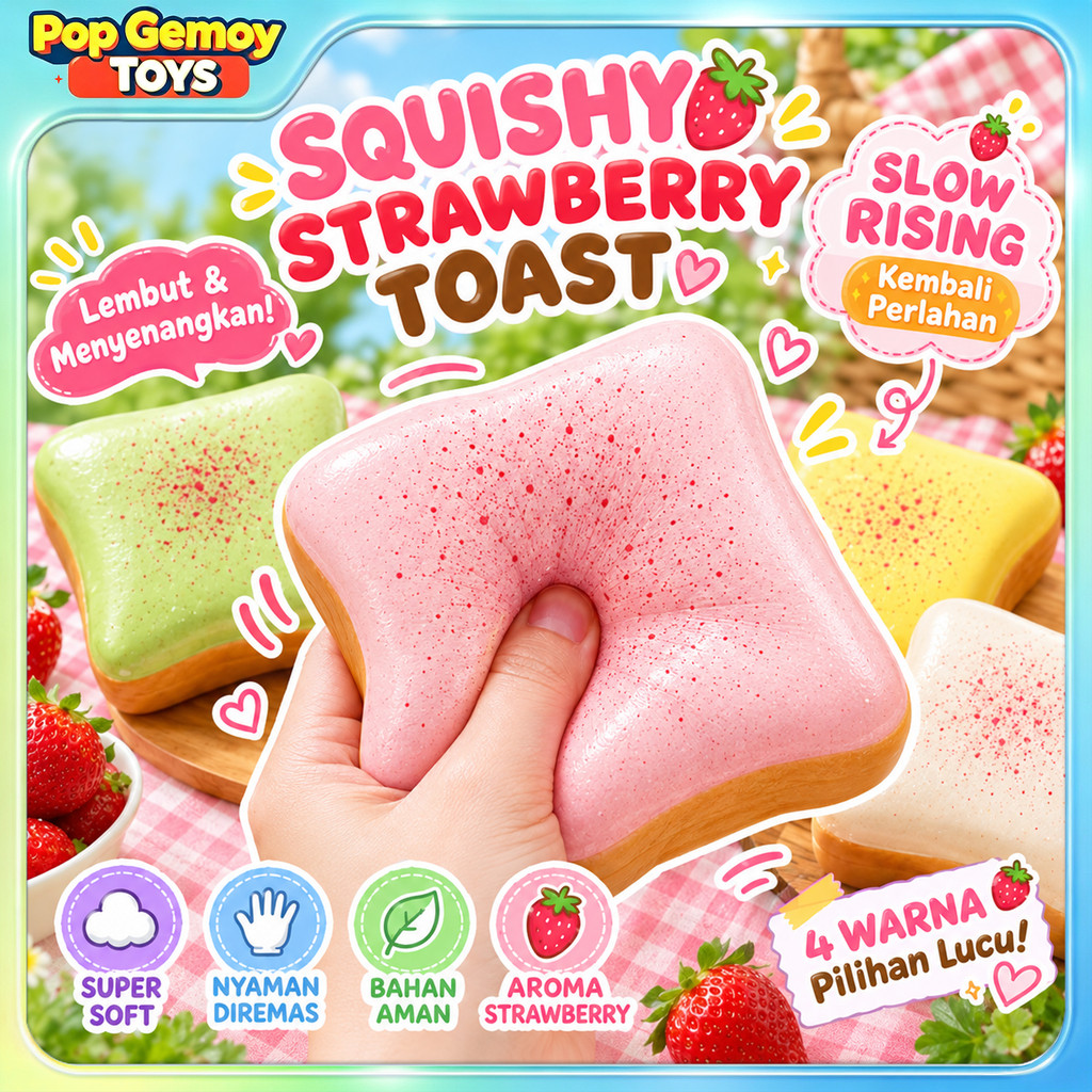[COD]Mainan Squishy Roti jumbo Toast Jumbo Squishy  Slow Rising Super Lembut Empuk Mainan Remas Fidg