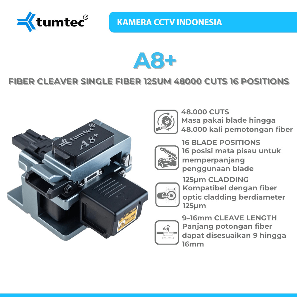 TUMTEC TMT-A8+ FIBER CLEAVER A8+ SINGLE FIBER 125UM 48000 CUTS 16 POSITIONS