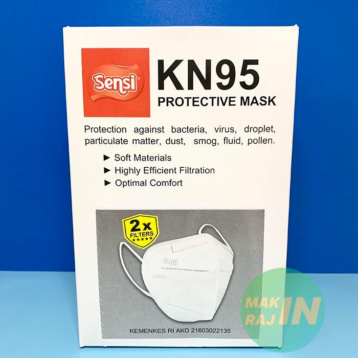 Terlaris[KN95] SENSI 6-Ply KN95 Mask [BOX Isi 20 Pcs Masker KN 95] - Blacktbk