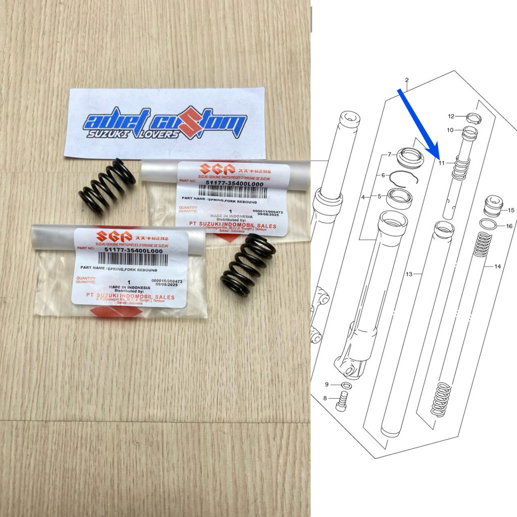 PER REBOUND PER SULING SOK SHOCK DEPAN SUZUKI SATRIA 2TAK SHOGUN 110 TORNADO SHOGUN FD FL 125 ARASHI