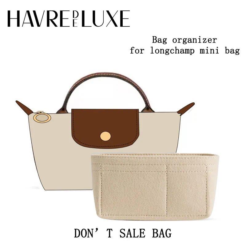 HAVREDELUXE Bag Organizer For Longchamp Mini Bag Felt Purse Insert Organizer Bag Storage Liner Bag F
