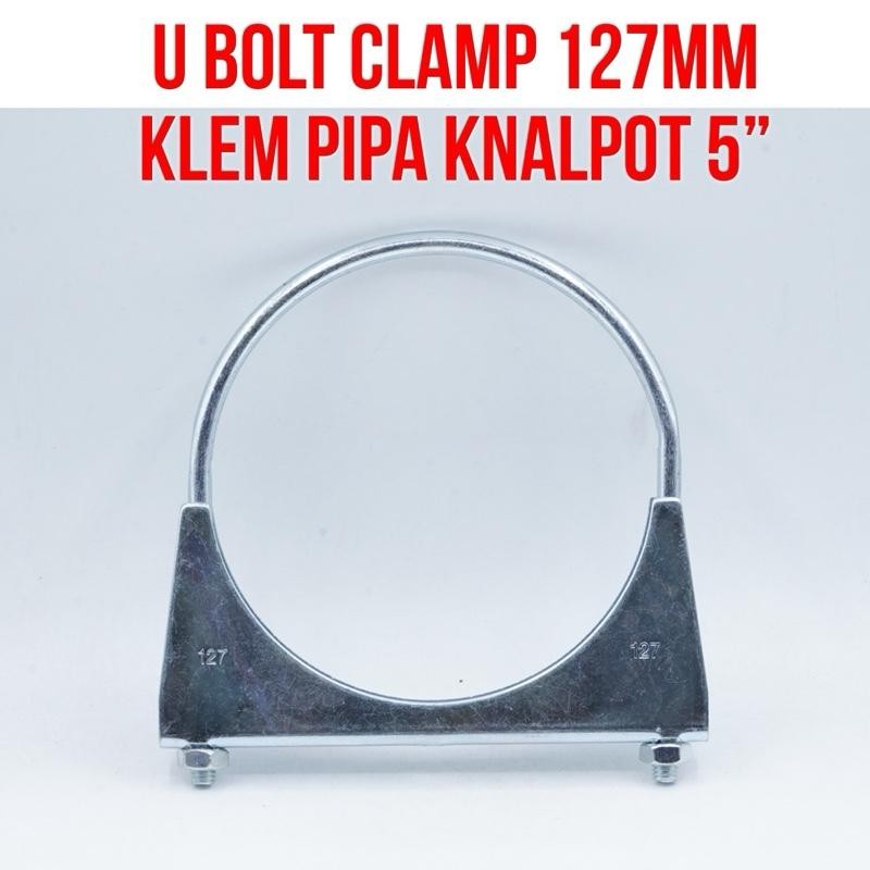 EROM 127mm 5 inch Klem Pipa Knalpot Exhaust UBolt Clamps | 127 mm 5 inch U Bolt Clamp for Automotive