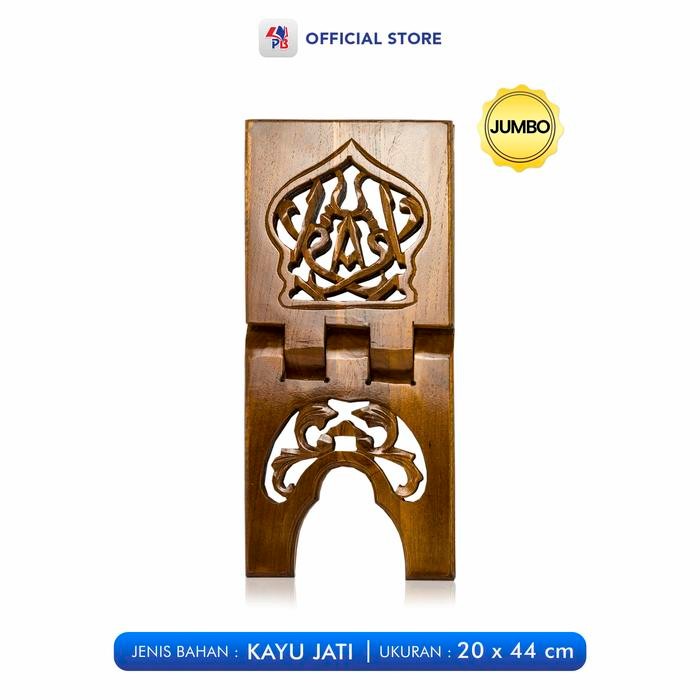 Rekal Alquran Model Ukir Jepara Bahan Asli Kayu Jati Alam Perhutani / Mahkota Jati - MJ - JUMBO REKA