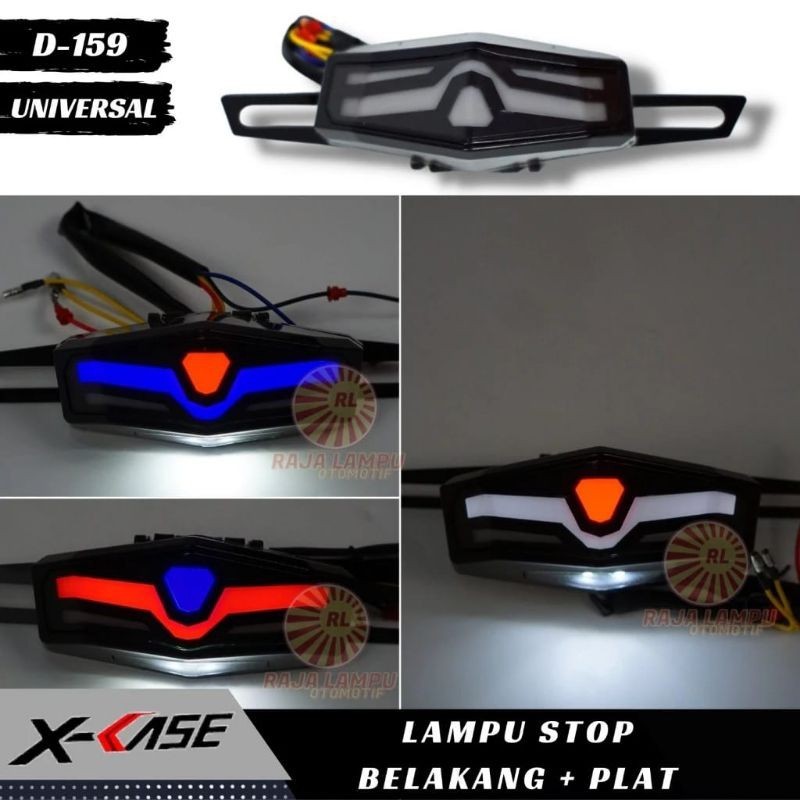 Lampu Stop Mini Blue Ais Plus Breket Stoplamp Led Mini Belakang Rx King Crf Klx Trail Universal -MT