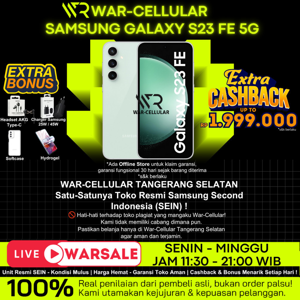 SAMSUNG GALAXY S23 FE 5G 8/256GB & 8/128GB SECOND RESMI SEIN INDONESIA | BUKAN HP INTER