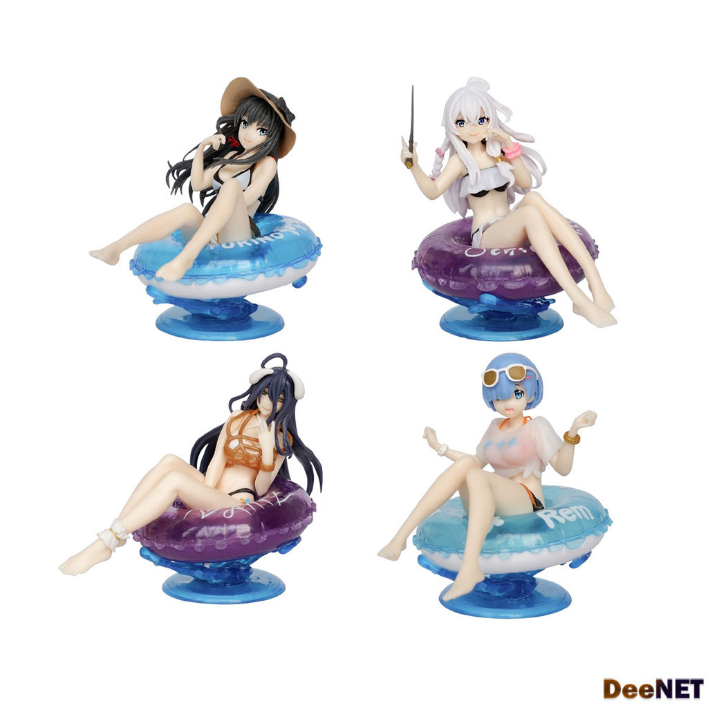 MAGELJAYA Elaina Rem Albedo Yukino summer swim ring 10cm Action Figure PVC