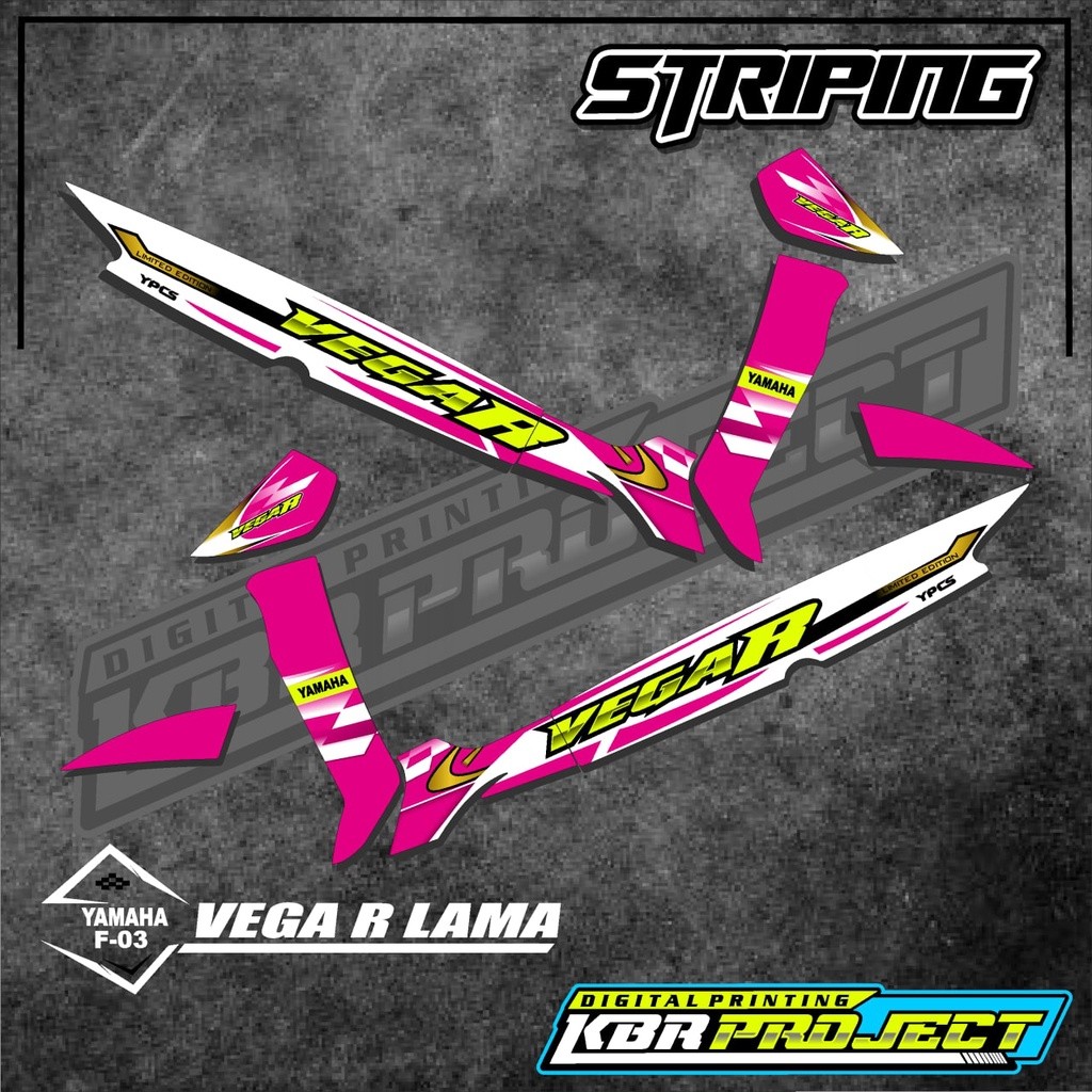 Striping Vega R Lama Striping Vega Motor Yamaha Motor Sticker Variasi Racing