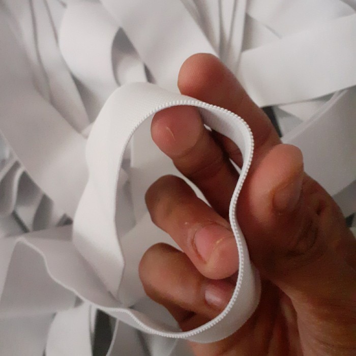 [BISA COD] Karet Elastis 4Cm/Karet Kolor 4Cm/Karet Elastis korea 4Cm/Karet Kiloan - Putih LIMITED Te