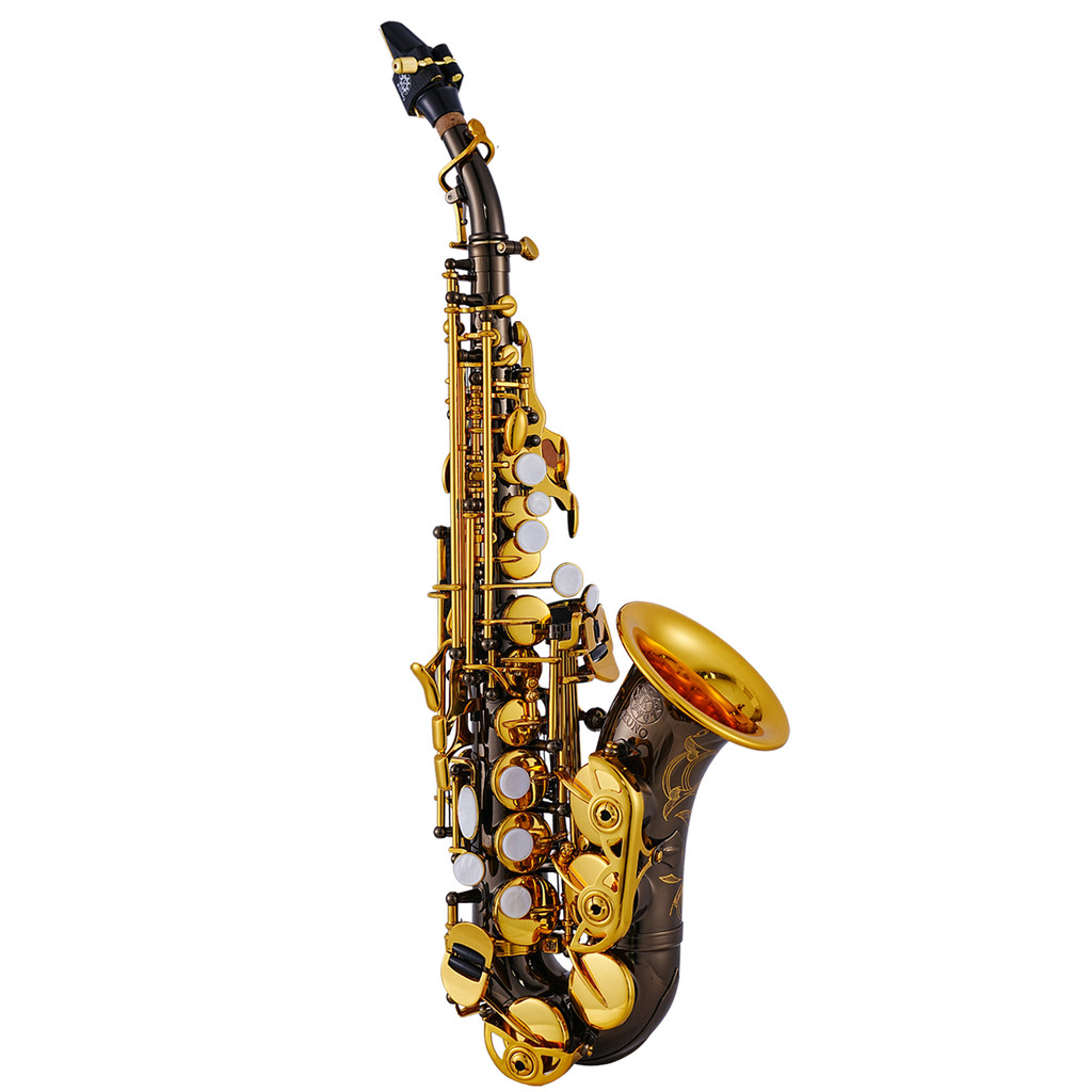 KUNO KSC-801B Bb Curved Soprano Saxophone Black Lacquer Student Beginner Professional Performance Wo