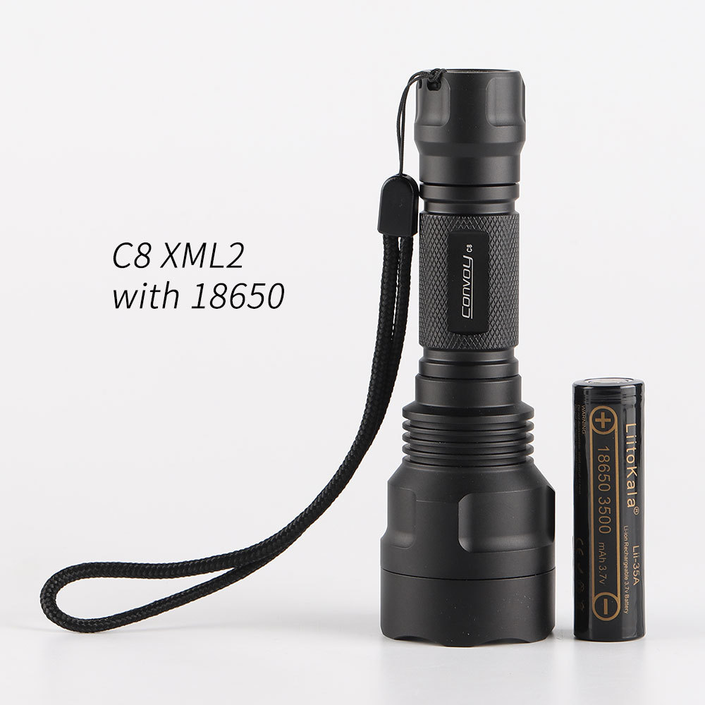 Convoy C8  XML2 U2-1A  LED Flashlight,torch,lantern,bike ,self defense,camping light, lamp ,with 186