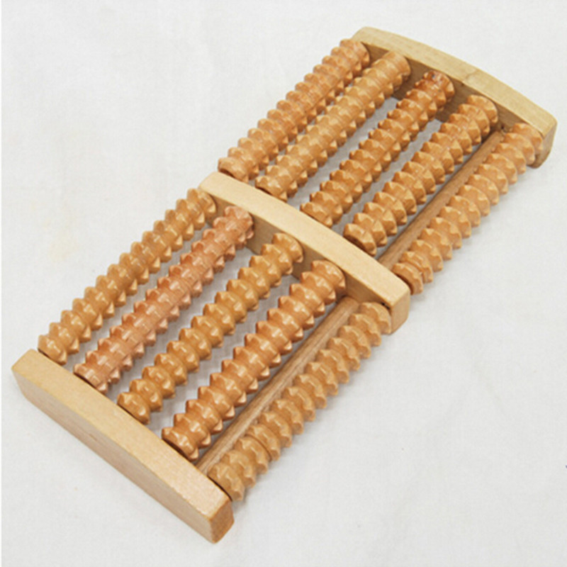 5 Raw Wooden Foot Massager Roller Reflexology for Stress Fitness Health Care Feet Massager Colorful 
