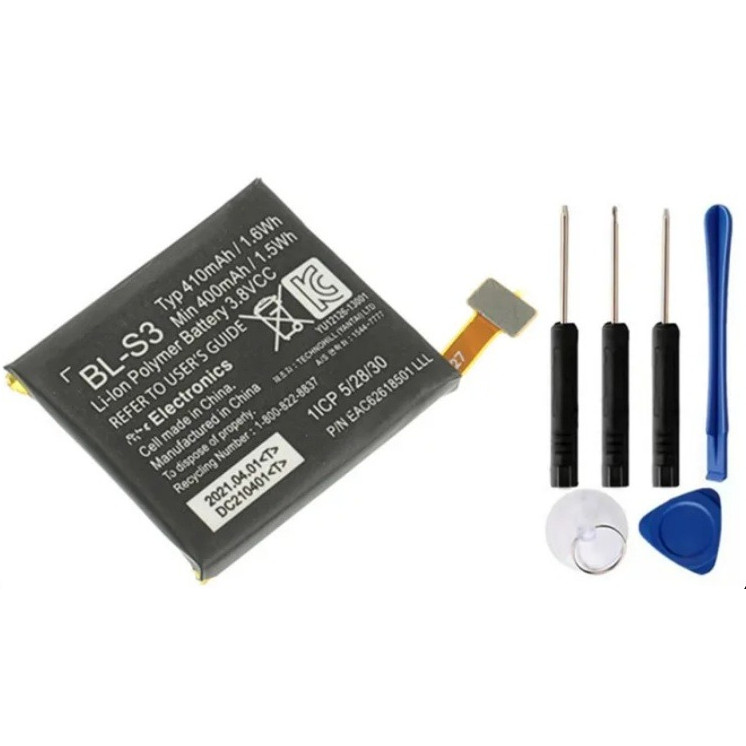 BL-S3 Original Replacement Battery For LG G Watch R W110 W150 Watch Battery 410mAh + Free Tools