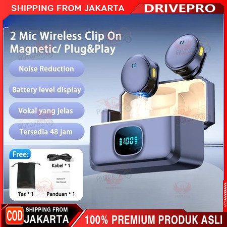 Mikrofon Nirkabel Lavalier Mic Portabel Audio Video Pembuatan Rekaman Wireless Microphone HP Clip On