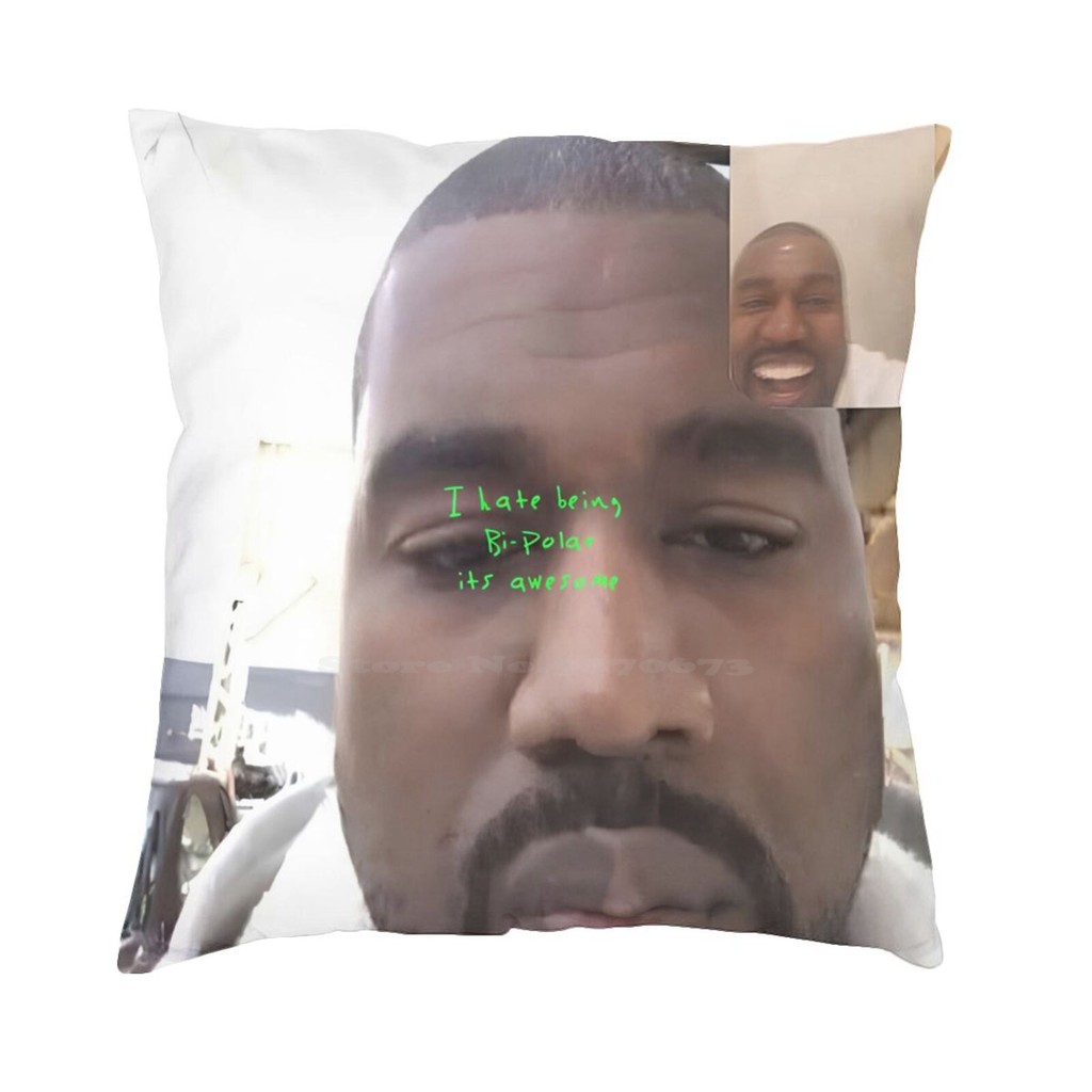 Kanye West-Bipolar Home Sofa Car Cushion Cover Pillowcase Funny Kanye Bipolar Is Kanye West Bipolar 