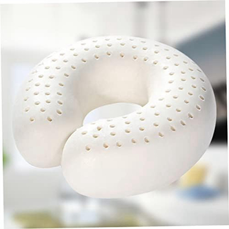 1Pc Natural Latex Neck Pillow Neck Pillow U Shaped Neck Pillow Case White Throw Pillows For Bed Plan