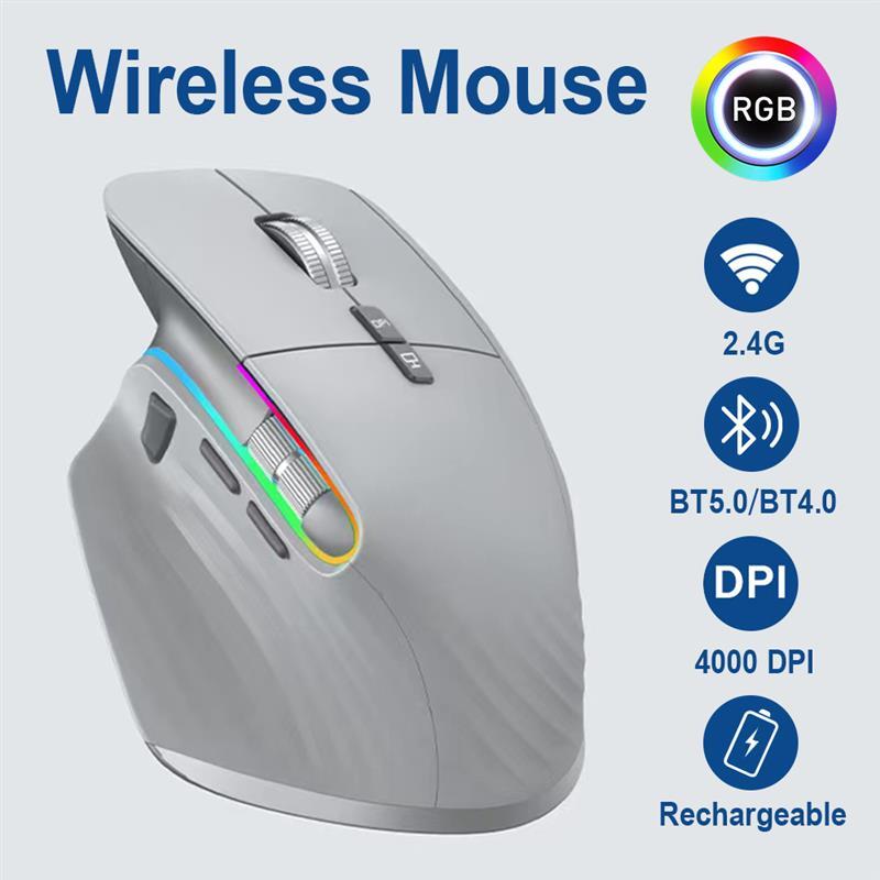 VICTSING M10 2.4G+Bluetooth wireless mouse Reargeable office business 2.4G Wireless Ergonomic Mouse 