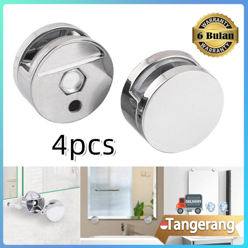 4pcs Klem Jepit Kaca Cermin / Klem Jepit Kaca Cermin / Mirror Holder Silver