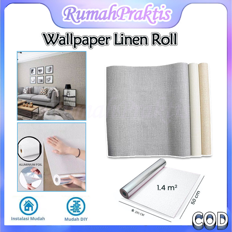 wallpaper dinding linen roll wallpaper foam/wallpaper linen roll 3d sederhana wallpaper dinding stic