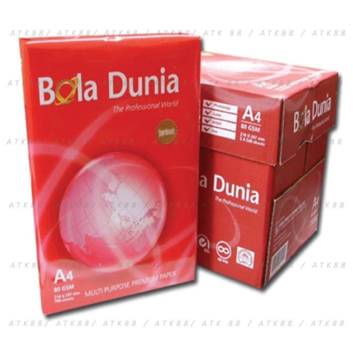 Kertas HVS F4 Bola Dunia 80gsm - Kertas HVS F4
