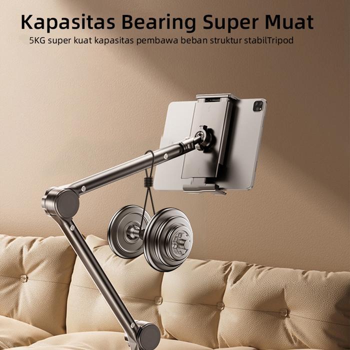 Mumpung Murah COOBOWE Multi-Function Metal Arm Tripod lazypod Phone Holder Bracket 360 Degree Rotabl