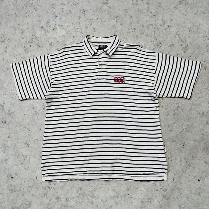 kaos polo shirt stripe CANTERBURY kaos kerah salur casual size XL
