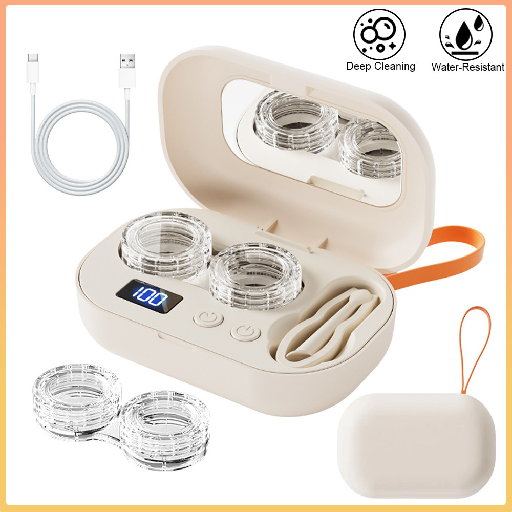 Rechargable portable Ultrasonic Contact Lens Cleaner machine Fit Disposal Soft Lens, Colored Contact
