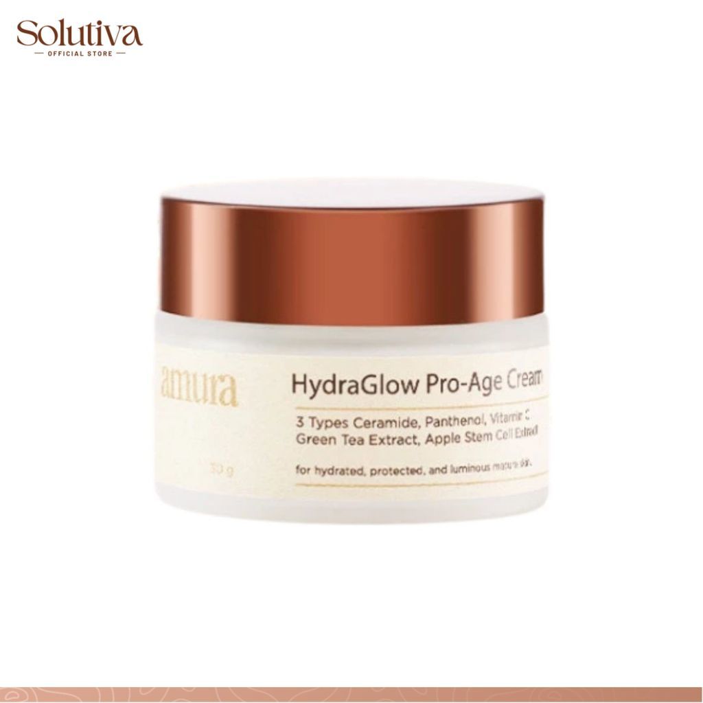 Amura HydraGlow Pro-Age Day Cream Wajah Siang Hari 3X Ceramide Untuk Skin Barrier Pelembab Wajah