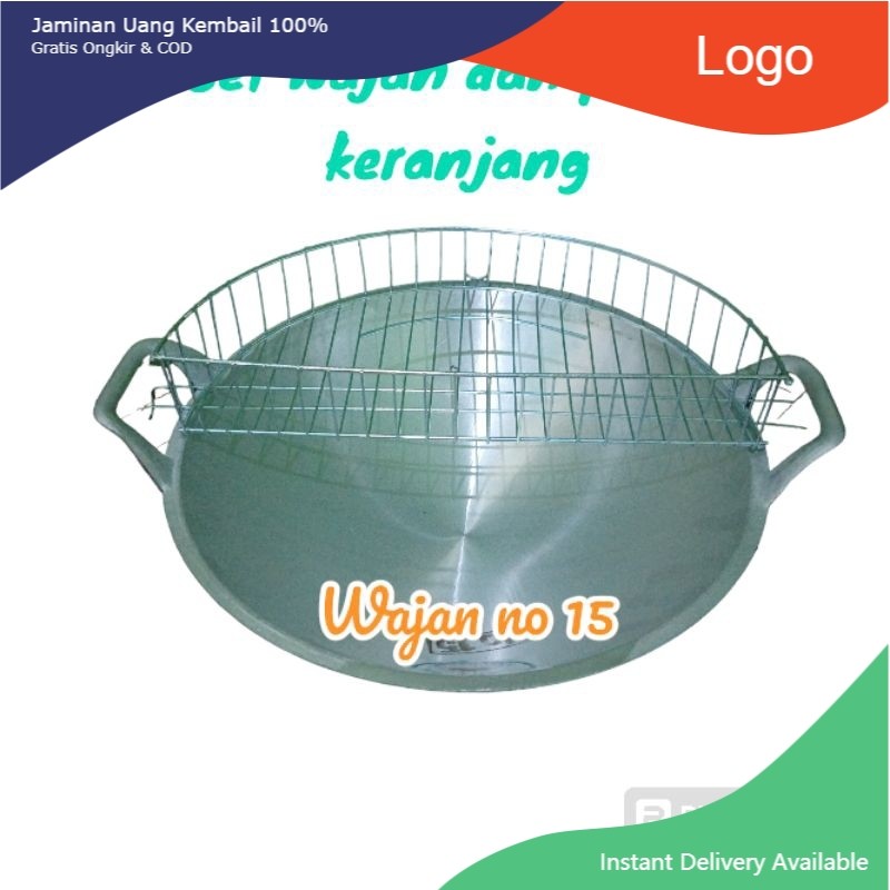 1Set Wajan Dan Peniris Minyak/Peniris Keranjang/Wajan