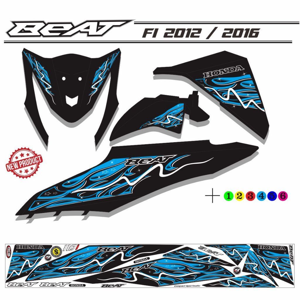 COD / STIKER BEAT FI / STRIPING POLET MOTOR BEAT FI 2012 2016 STIKER MOTOR
