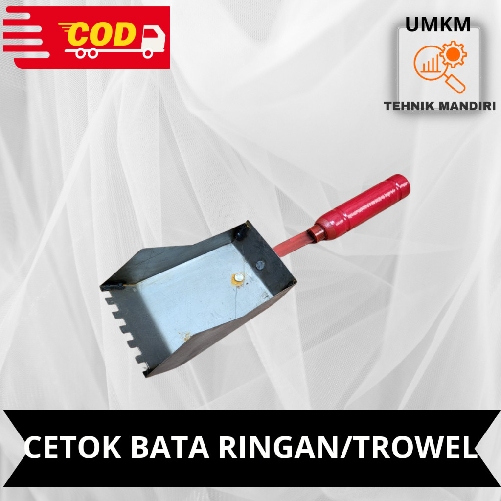 Termurah CETOK BATA RINGAN TROWEL / SENDOK SEMEN HEBEL 7,5 CM DAN 10CM PLAT BAJA Bisa COD