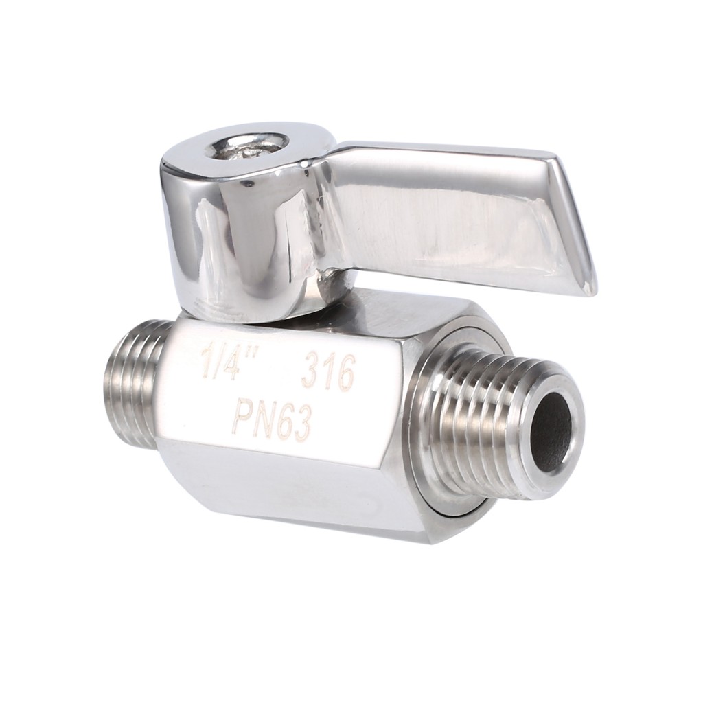 Vlag 316 Stainless Ball Valve - 1/4 Inch NPT Thread Male Small Mini Ball Valve (1/4Inch Male&Male)