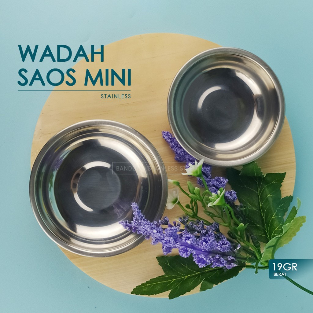 [SA] - Pisin piring KECIL tempat wadah saos sambal bumbu kecap stainless steel ukuran mini