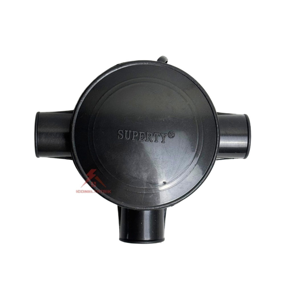 T Dus 3 Cabang 3/4 Inch 20mm Warna Hitam Sambungan Pipa Listrik PVC Besar