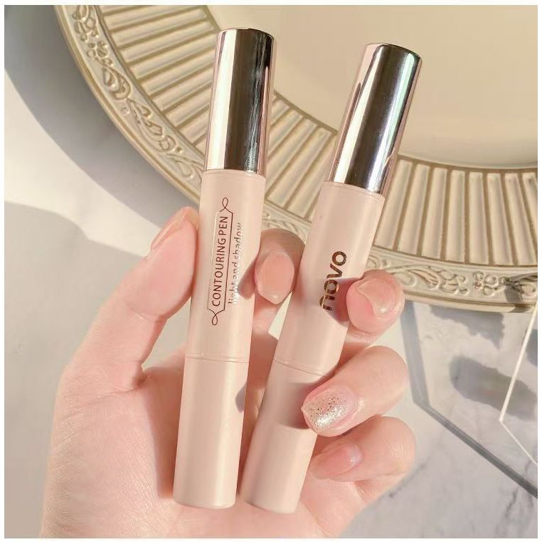 Sorotan kontur tongkat kontur pencerah bayangan hidung ujung ganda matte tiga dimensi all-in-one