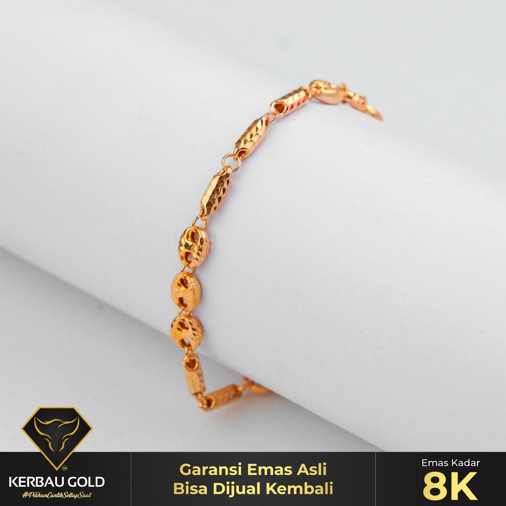 [Kerbau Gold] Gelang Emas Orion Link 8K - Emas Asli 100%