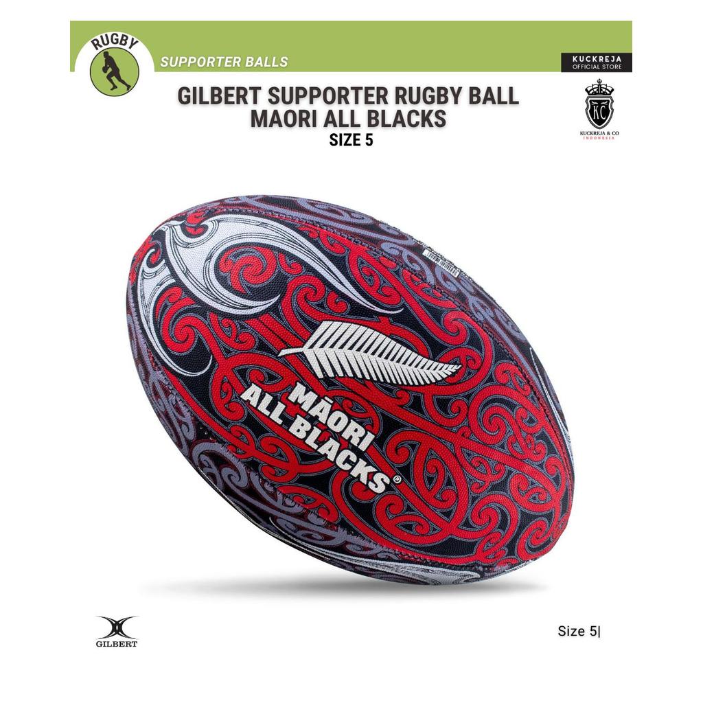 Gilbert All Blacks Maori Supporter Rugby Ball (Size 5)