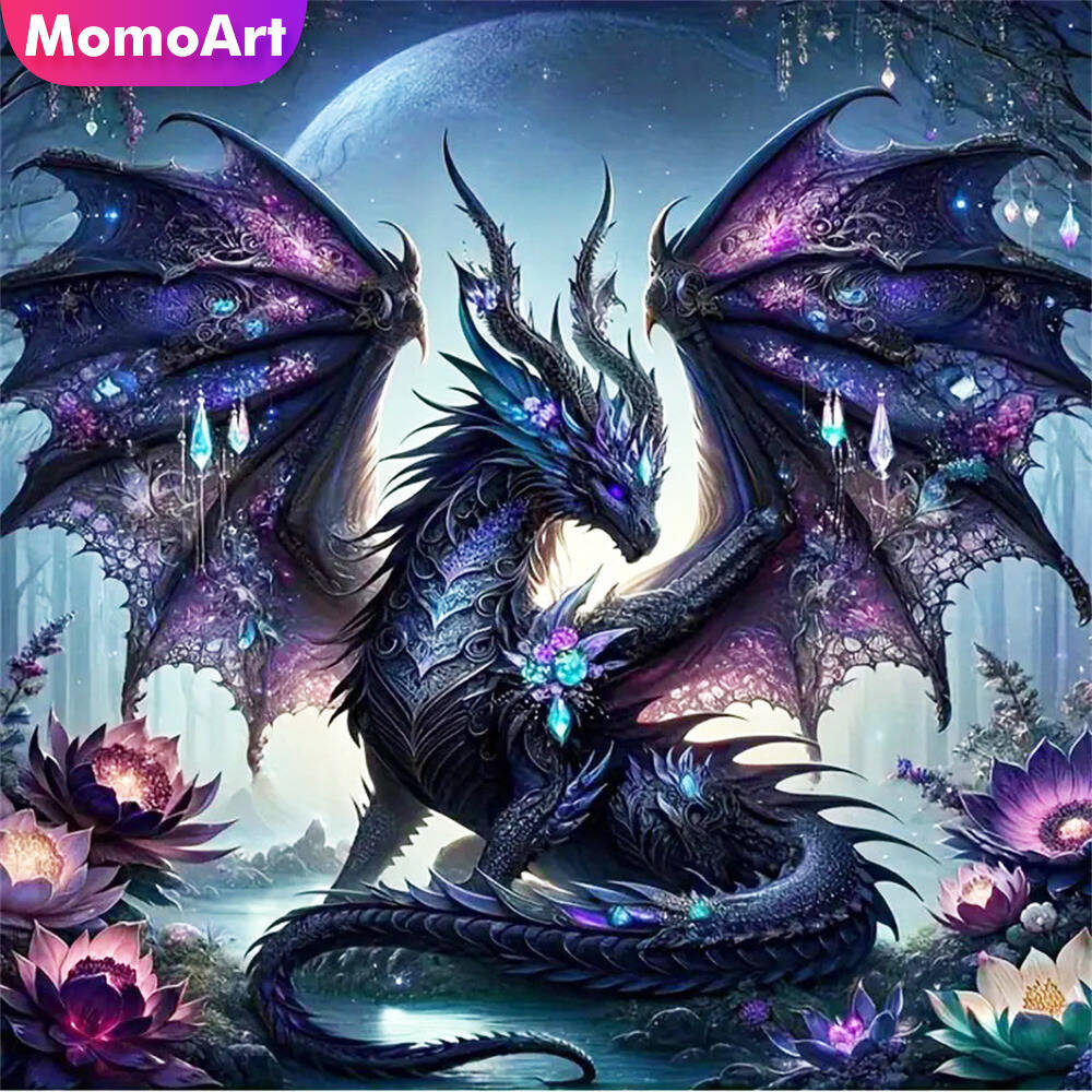 Momoart Diamond Painting Dinosaur Animal DIY Acrylic Craft Supplies Diamond Embroidery Dragon Mosaic