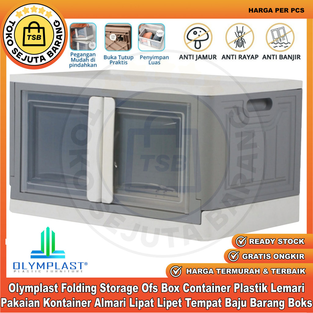 Olymplast Folding Storage Ofs Tempat Baju Barang Boks Serbaguna Box Container Plastik Lemari Pakaian