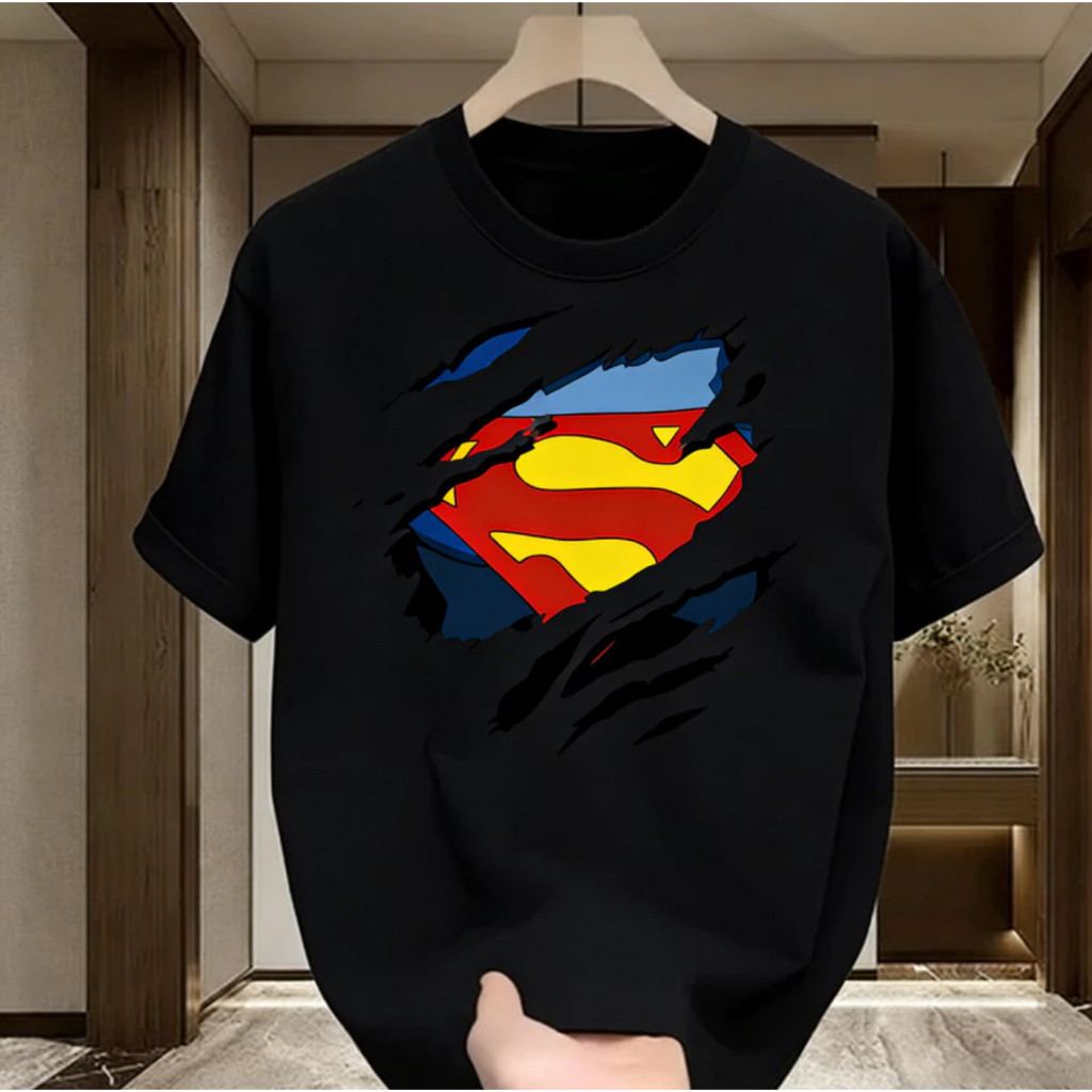 [COD 24S Katun 100%]Kaos Logo Klasik Superman 100%Original Design Kaos T-Shirt Oblong Pria & Wanita 