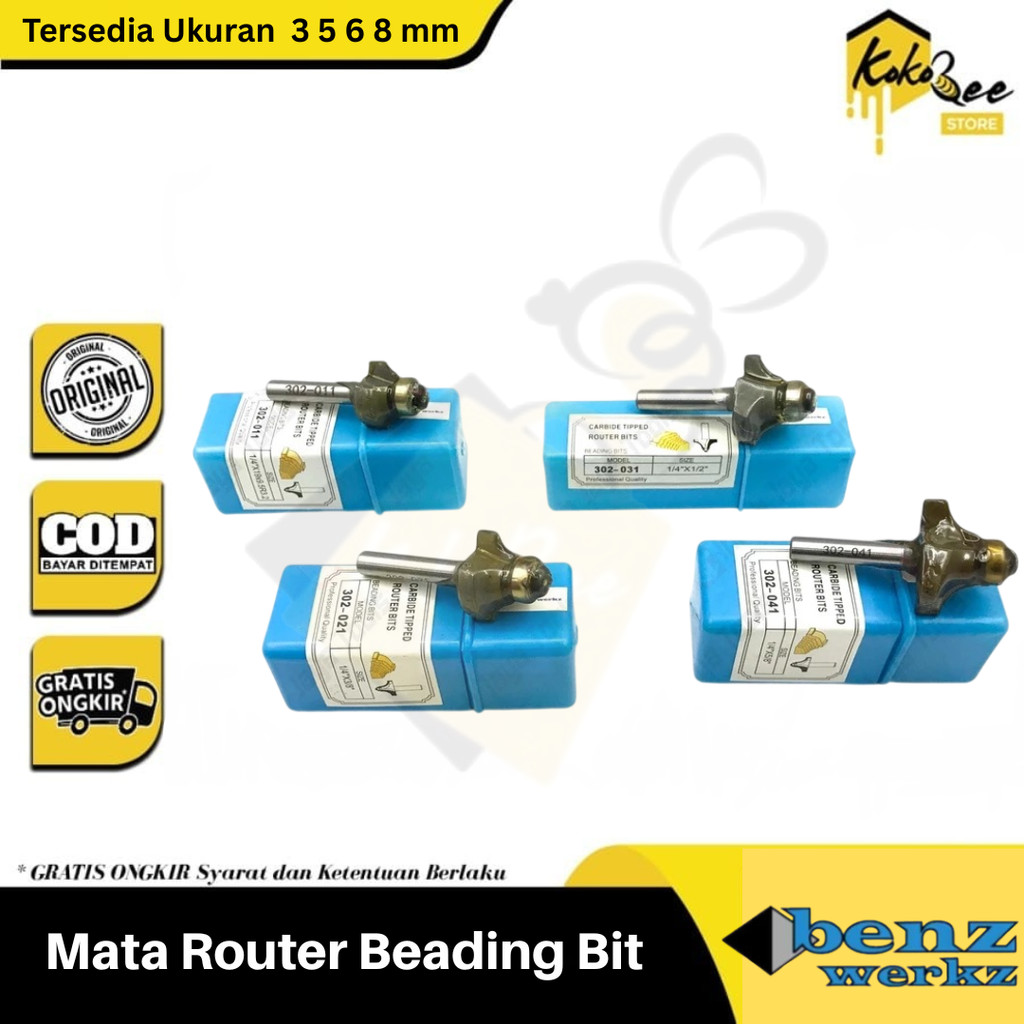 Benz Werkz Mata Router Beading Bit 3mm 5mm 6mm 8mm Router Bit Mata Profil Beading Bit Varian Satuan 