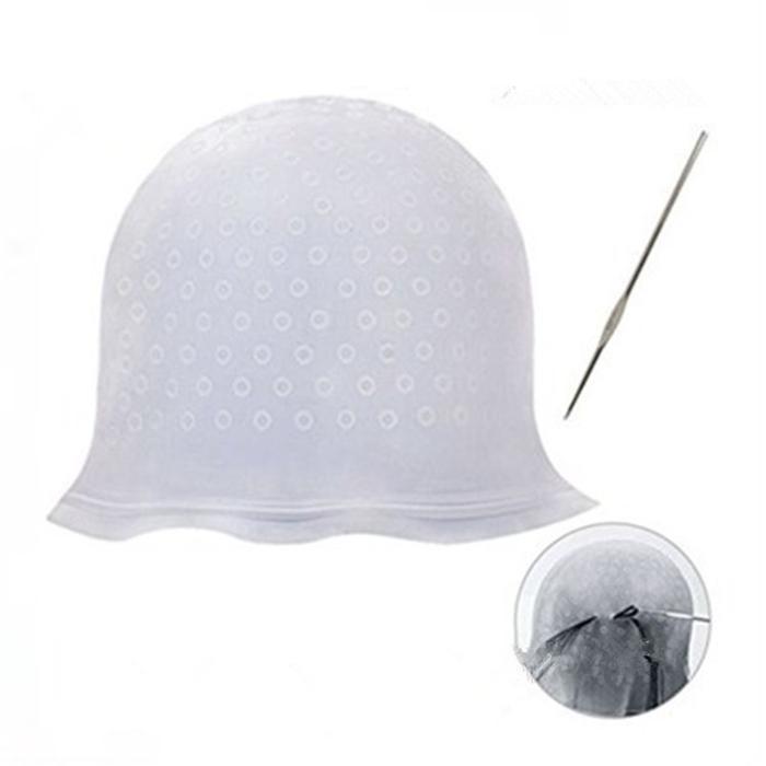 Magic Cap Topi Highlight semir rambut Silicon - Putih, Kotak